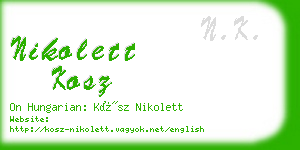 nikolett kosz business card